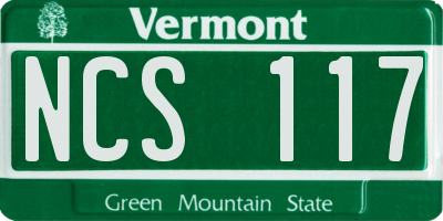 VT license plate NCS117