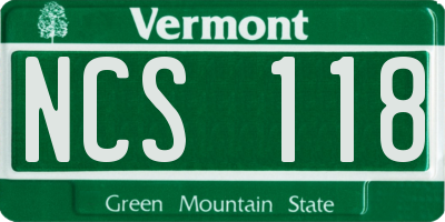 VT license plate NCS118