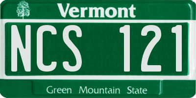 VT license plate NCS121