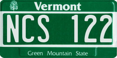 VT license plate NCS122