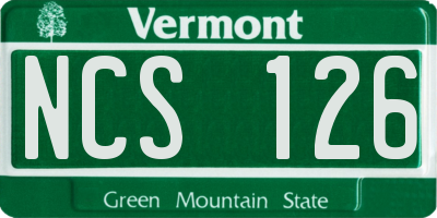 VT license plate NCS126