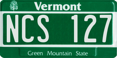 VT license plate NCS127