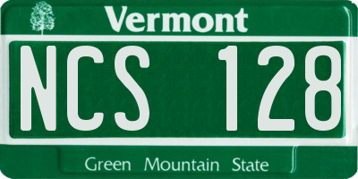 VT license plate NCS128