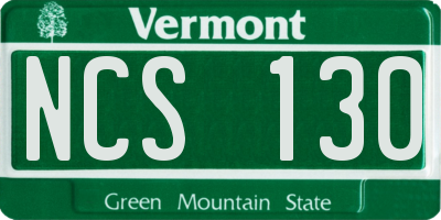 VT license plate NCS130