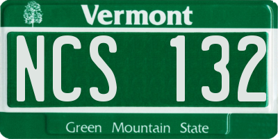 VT license plate NCS132