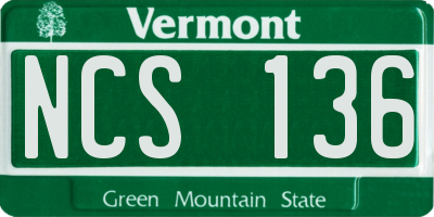 VT license plate NCS136