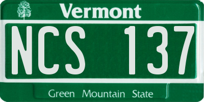 VT license plate NCS137