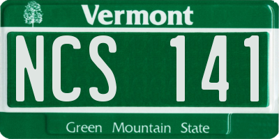 VT license plate NCS141