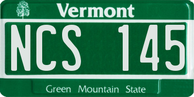 VT license plate NCS145