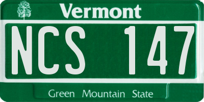 VT license plate NCS147