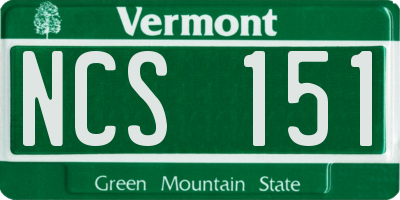 VT license plate NCS151