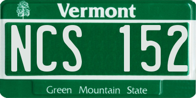 VT license plate NCS152