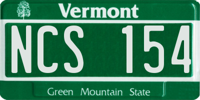 VT license plate NCS154
