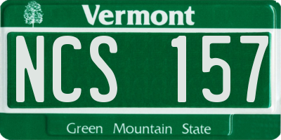 VT license plate NCS157
