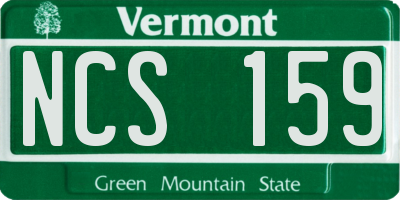VT license plate NCS159