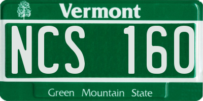 VT license plate NCS160