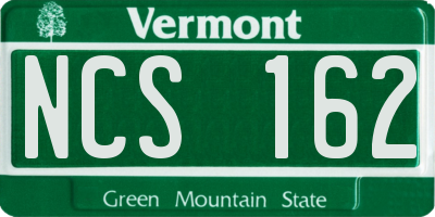 VT license plate NCS162