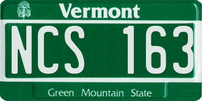 VT license plate NCS163