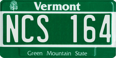 VT license plate NCS164