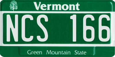 VT license plate NCS166