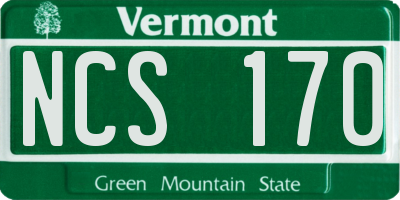 VT license plate NCS170