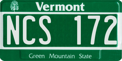 VT license plate NCS172