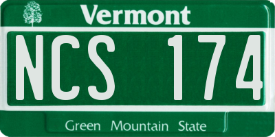 VT license plate NCS174