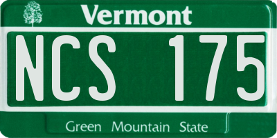 VT license plate NCS175