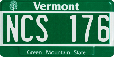 VT license plate NCS176