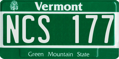 VT license plate NCS177