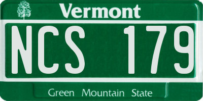 VT license plate NCS179