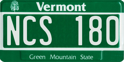 VT license plate NCS180