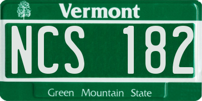 VT license plate NCS182