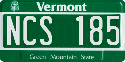 VT license plate NCS185