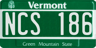 VT license plate NCS186
