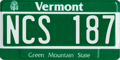 VT license plate NCS187
