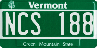 VT license plate NCS188