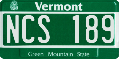 VT license plate NCS189