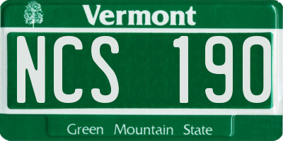 VT license plate NCS190