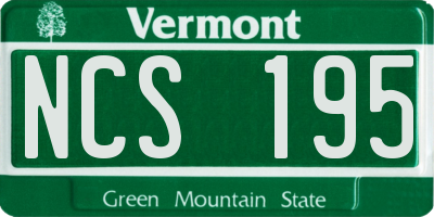 VT license plate NCS195