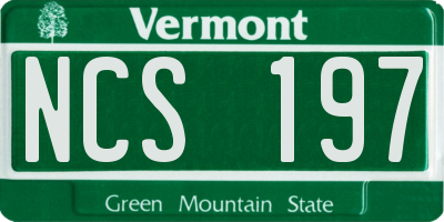VT license plate NCS197