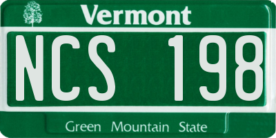VT license plate NCS198