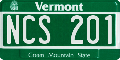 VT license plate NCS201