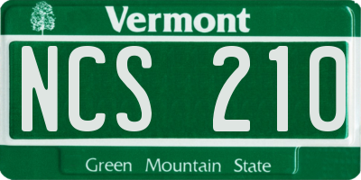 VT license plate NCS210