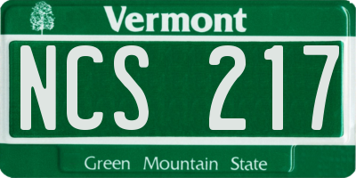 VT license plate NCS217