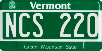 VT license plate NCS220