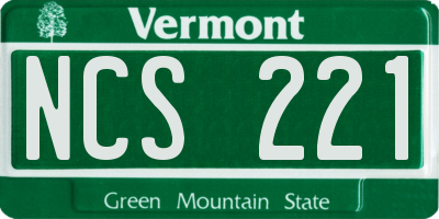 VT license plate NCS221