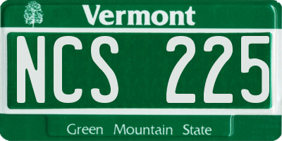 VT license plate NCS225