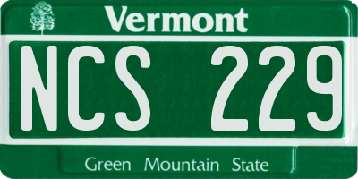 VT license plate NCS229