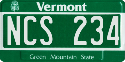 VT license plate NCS234